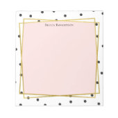 Stijlvol roze met Confetti Stippen en Jouw naam Notitieblok (Voorkant)