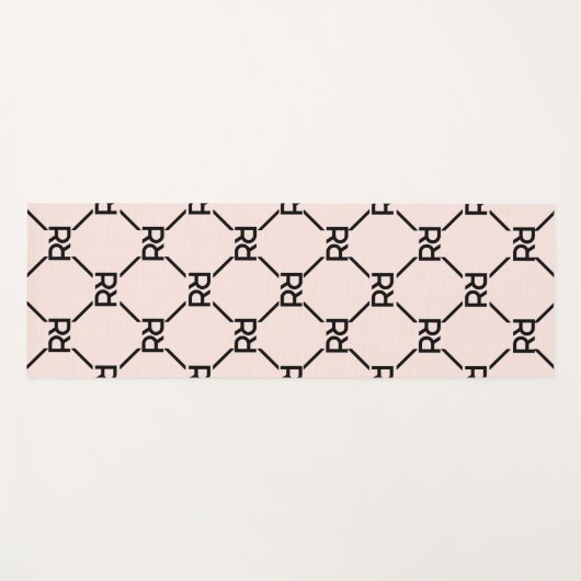 Stijlvol Roze Modern Luxe Girly Monogram Initiaal Yogamat (Voorkant (horizontaal))
