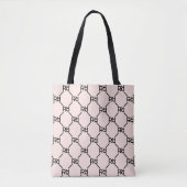 Stijlvol Roze Modern Script Girly Monogram Initiaa Draagtas (Voorkant)