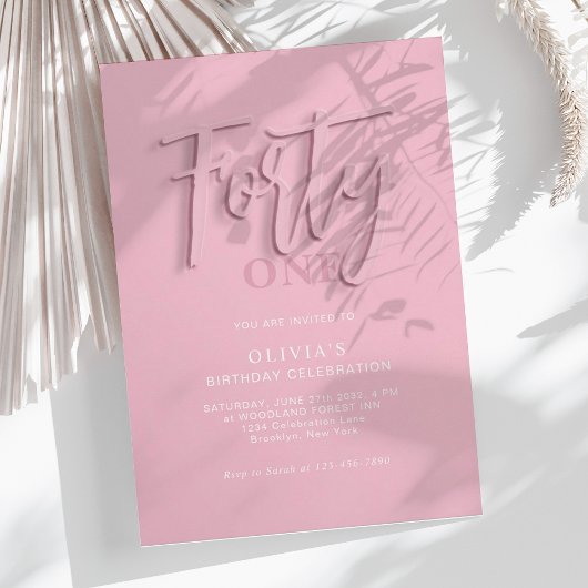 Stijlvol roze script 40e volwassene verjaardag kaart