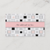 Stijlvol roze wit en zwart Visitekaartje (Achterkant)