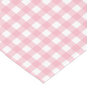 Stijlvol roze wit geruit korte tafelloper (Hoek)