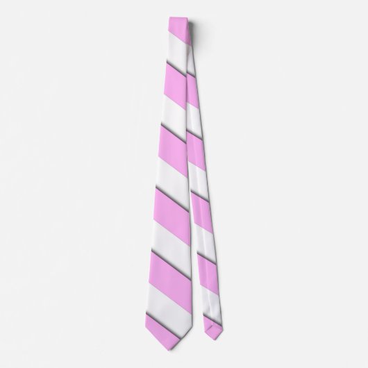 Stijlvol roze witte Chevron Stripe Patroon Stropdas (Voorkant)
