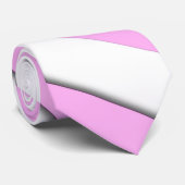 Stijlvol roze witte Chevron Stripe Patroon Stropdas (Opgerold)