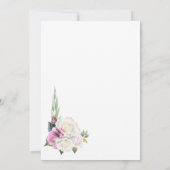 Stijlvol Roze Witte Roos Bloemen Verjaardagsdiner Kaart (Achterkant)