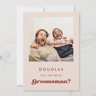 Stijlvol roze Word jij mijn bruidsjonker fotokaart Kaart