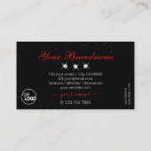 Stijlvol ruby Red Black Rouses Diamonds Voeg Logo  Visitekaartje (Achterkant)