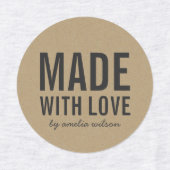 Stijlvol Rustic Bold Made with Love Faux Kraft Labels (Design 2)