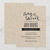 Stijlvol Rustic Burlap-Baby shower Kaart (Voorkant / Achterkant)