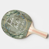 Stijlvol Rustic Leafy Wreath Wedding Tafeltennisbatje (Zijkant)