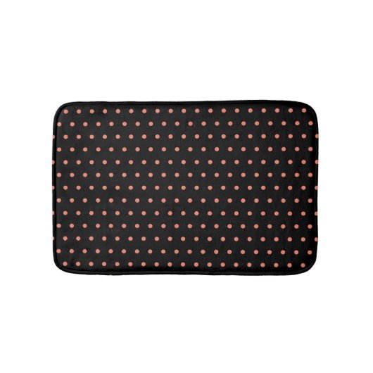 Stijlvol SALMON Polka Dot Black Badmat (Voorkant)