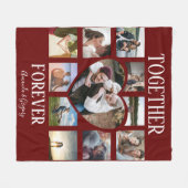 Stijlvol samen voor altijd | Hartfotocollage Fleece Deken (Voorkant (Horizontaal))