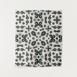 Stijlvol scheikundig patroon in zwart en wit wandkleed