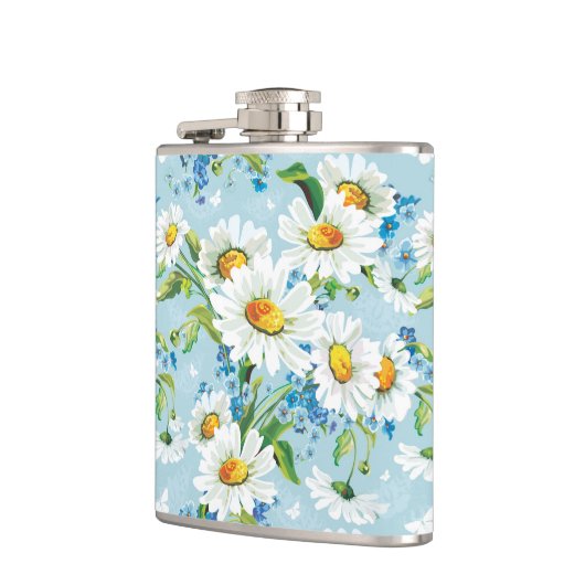 Stijlvol, schitterend, helder bloempatroon 2 heupfles (Links)