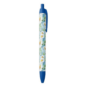 Stijlvol, schitterend, helder bloempatroon 2 zwarte inkt pen