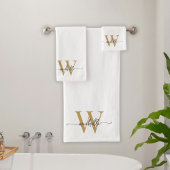 Stijlvol schrift modern witgouden monogram naam bad handdoek