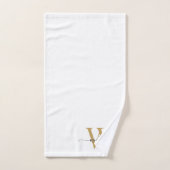 Stijlvol schrift modern witgouden monogram naam handdoek (Handdoek)