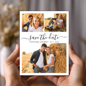 Stijlvol script 3 fotocollage bruiloft save the date