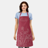 Stijlvol script, aangepast Floral Apron Schort (Gedragen)