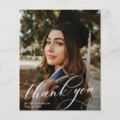 stijlvol script afstuderen bedankt kaart (Voorkant)