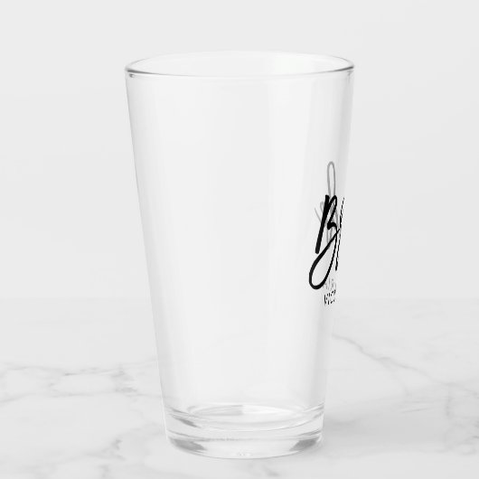 Stijlvol script "Bride" op maat Glas (Rechts)