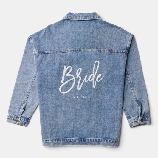 Stijlvol script "Bride" Persoonlijk  Denim Jacket (Achterkant)