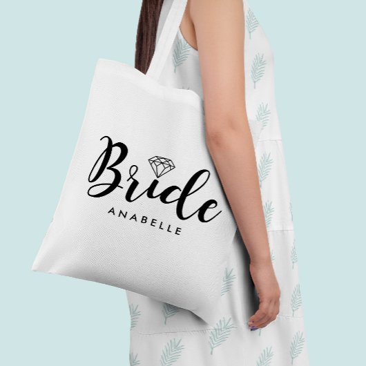 Stijlvol script "Bride" Tote Bag