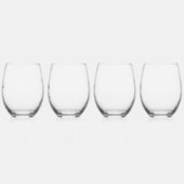 Stijlvol script bruids partij gepersonaliseerd wijnglas zonder voet (Links)