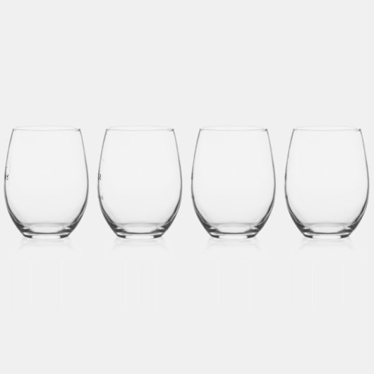 Stijlvol script bruids partij gepersonaliseerd wijnglas zonder voet (Links)