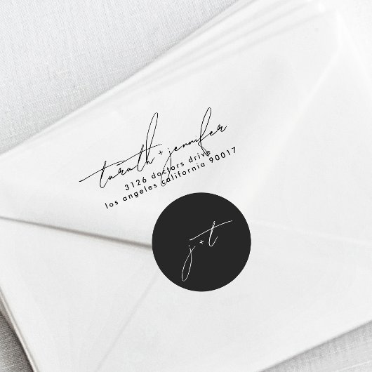 Stijlvol Script Elegant Monogram Bruiloft Ronde Sticker