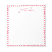 Stijlvol Script Font Monogram met Heart Lijst Notitieblok (Voorkant)