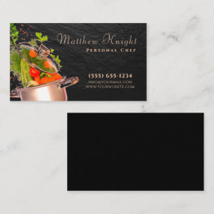Stijlvol Script Food Pan Personal Chef Catering Visitekaartje