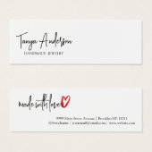 Stijlvol script gemaakt Love Heart Earning Display Mini Visitekaartjes (Voorkant /achterkant)