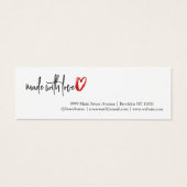 Stijlvol script gemaakt Love Heart Earning Display Mini Visitekaartjes (Achterkant)