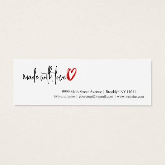 Stijlvol script gemaakt Love Heart Earning Display Mini Visitekaartjes (Achterkant)