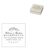 Stijlvol script getrouwd paar namen retour adres 	rubberstempel (Gestempeld)