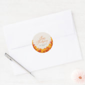 Stijlvol script Happy Thanksgiving Fall Leaves Ronde Sticker (Envelop)