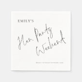 Stijlvol script Hen Party Weekend Servet (Voorkant)