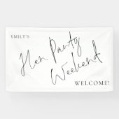 Stijlvol Script Hen Party Weekend Welkom Spandoek (Horizontaal)