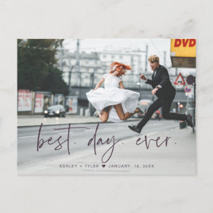 Stijlvol script Huwelijksfoto Dank u Briefkaart