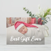 Stijlvol script Kerstvakantie geboorte aankondigin Aankondiging (Staand voorkant)