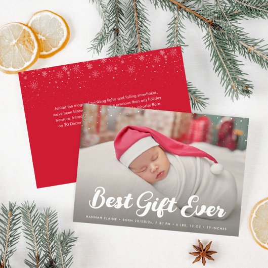 Stijlvol script Kerstvakantie geboorte aankondigin Aankondiging