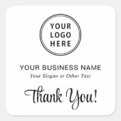 Stijlvol Script Logo Bedankt Vierkante Sticker (Voorkant)