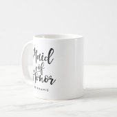 Stijlvol script "Maid of Honor" op maat Koffiemok (Voorkant links)