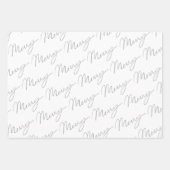 Stijlvol Script Merry & Waterverf Grey Inpakpapier Vel (Voorkant 3)