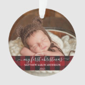 Stijlvol script Mijn eerste kerstBaby Ornament (voorkant)