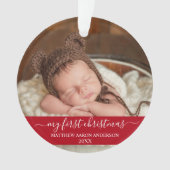 Stijlvol script Mijn eerste kerstrood Baby Ornament (voorkant)