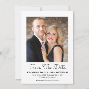 Stijlvol Script Minimaal Bewaar De Datum Foto Save The Date