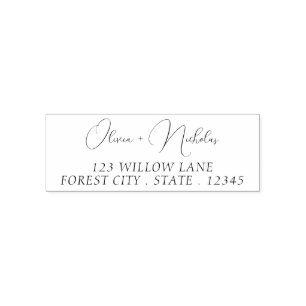 Stijlvol Script Minimalist Naam Adres Zelfinktende Stempel