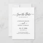 Stijlvol script minimalistisch 3 foto collage brui save the date (Achterkant)
